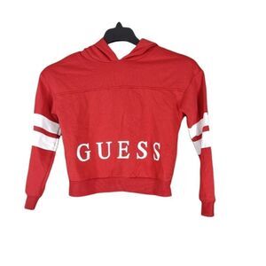 Guess Kids Red and White Spell Out Hoodie Medium (10-12)